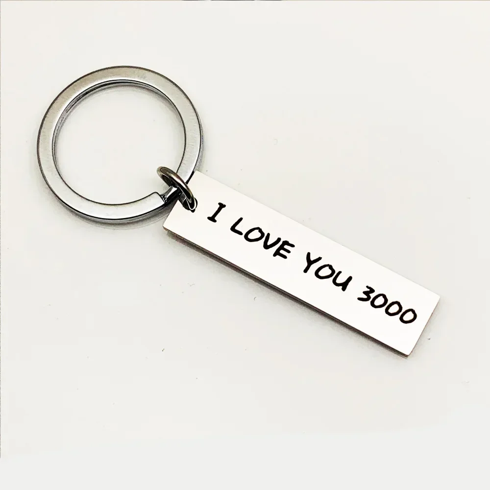 Inpirational Mantra Lovers Keychain Pendant Metal Couple Husband Wife Birthday Anniversary Key Chains Keyrings I Love You 3000