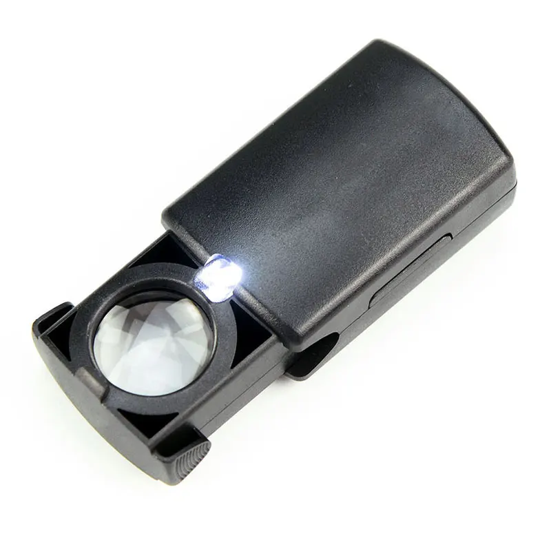 20X 21mm Pull-Type Mini Jewelry Loupe Magnifier Magnifying Glass with LED Light