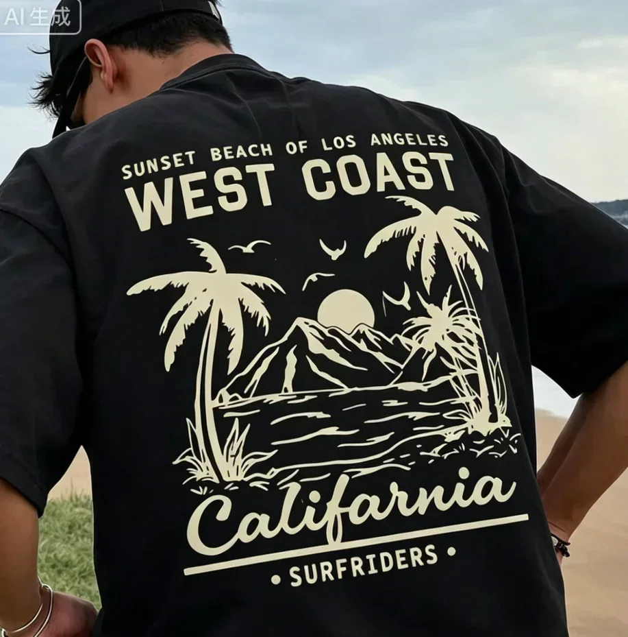 Men's Fashionable Printed Loose Short Sleeved T-shirt with Exquisite Design Is A Summer and Easy To Match, Showcasing Your Style