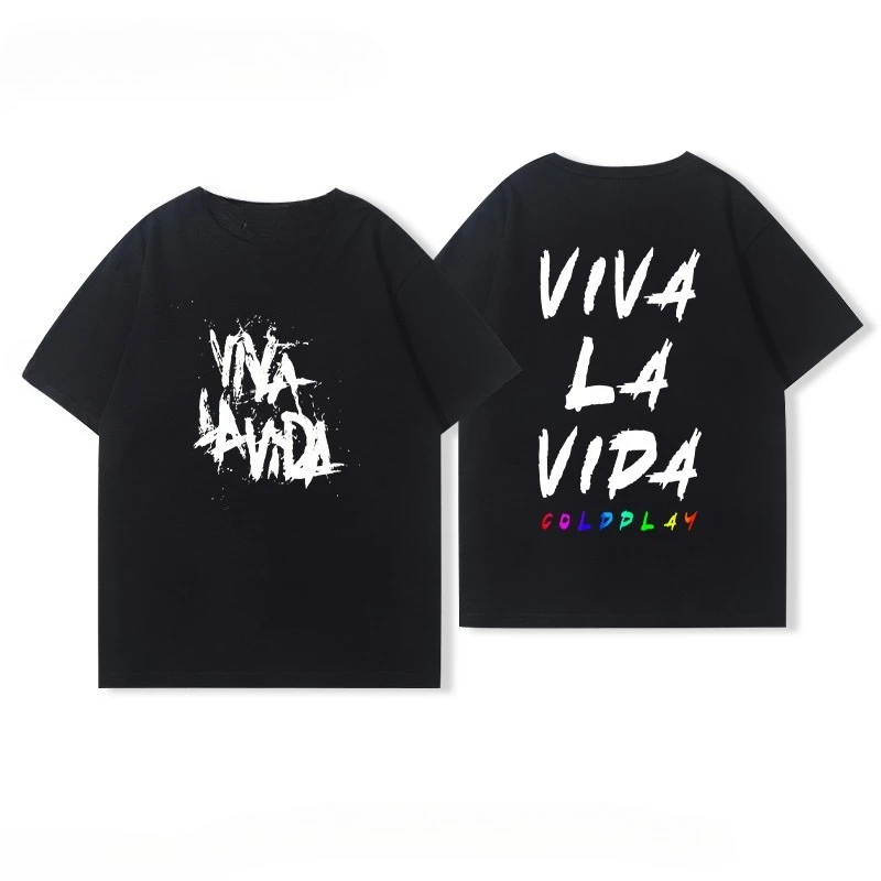 Classic Cool Play Summer Men's and Women's Short-Sleeved T-Shirts, Rock-Punk High Street Retro Round-neck T-Shirts