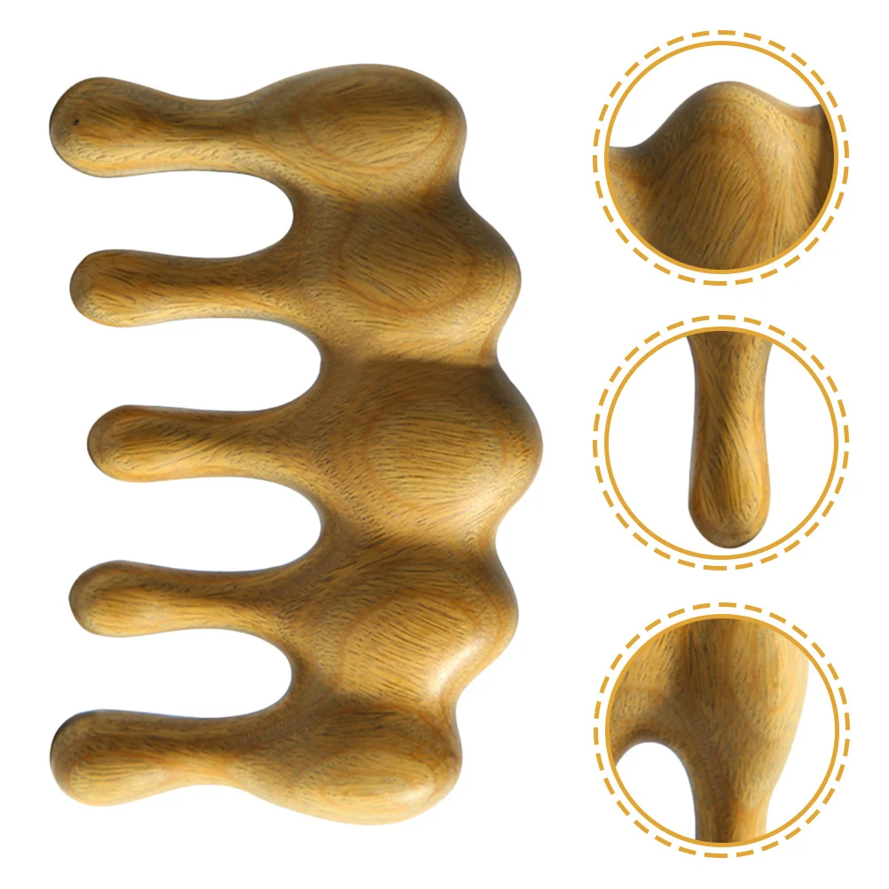 

Wooden Wide Tooth Comb for Scalp Massage Gua Sha Tool Anti-Static Hair Massager Portable Head Care Comb for Long Curly Short