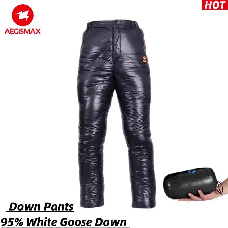 AEGISMAX Unisex 95% Witte Ganzendons Broek Ultralight Outdoor Sportbroek Camping Waterdichte Warme Ganzendons Broek 800FP