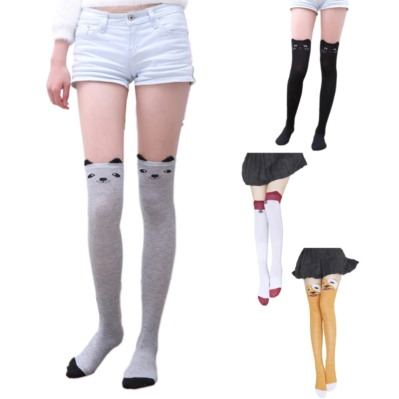 Womens Thigh High Socks Over the Knee Socks 26 Inches Long High Socks Warm Stockings for Boots Animal Pattern