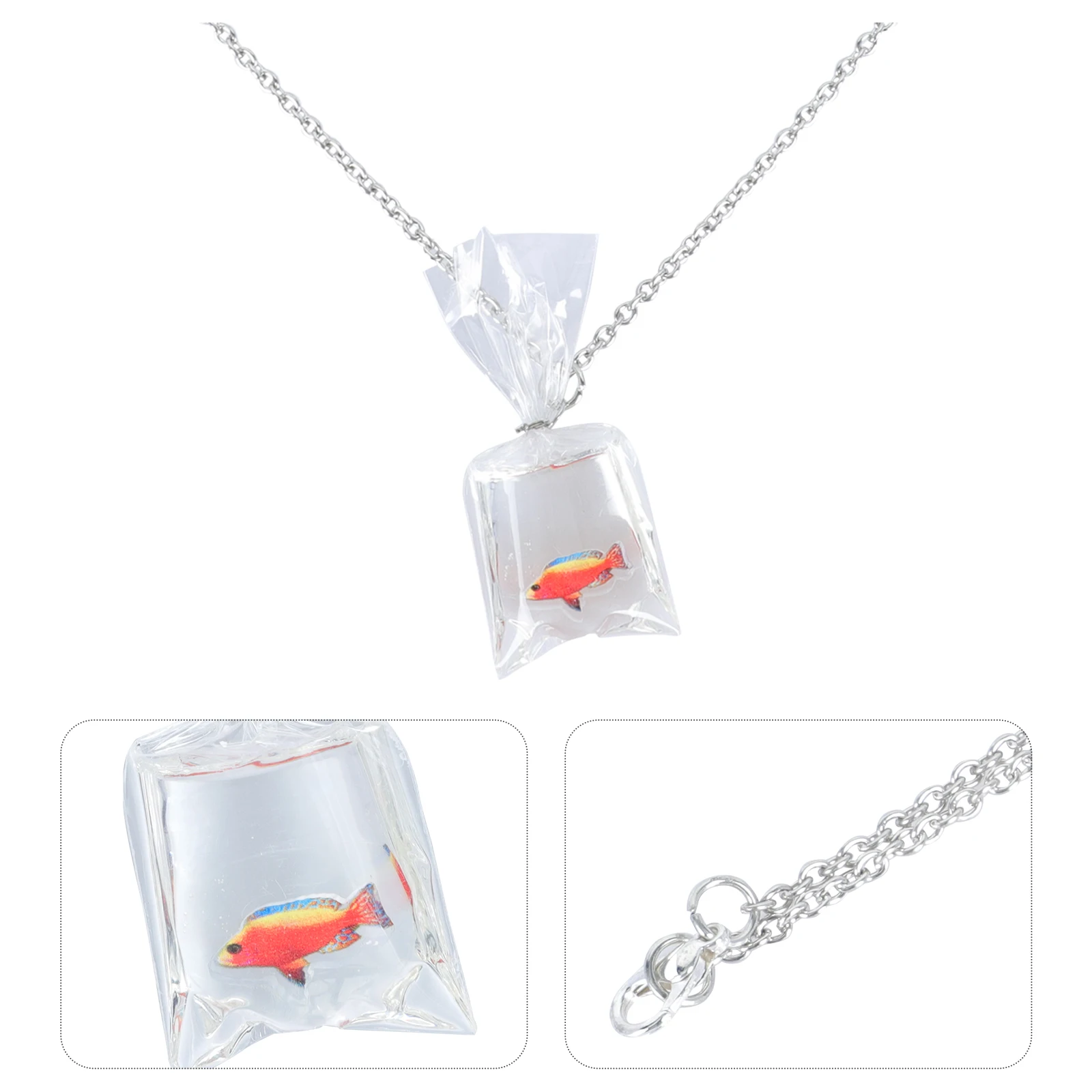 

Goldfish Necklace Clavicle Jewelry Water Bag Design Resin Chain Earrings Pendant Fish Theme Gift Ideas Matching Accessories