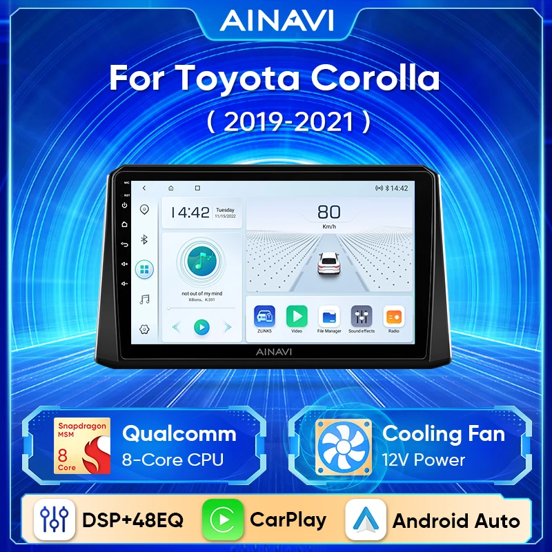 

Ainavi автомобильный радиоприемник для Toyota Corolla 12 Cross 2019-2022 мультимедийный плеер беспроводной Android Авто Carplay 4G Wifi GPS No 2din DSP