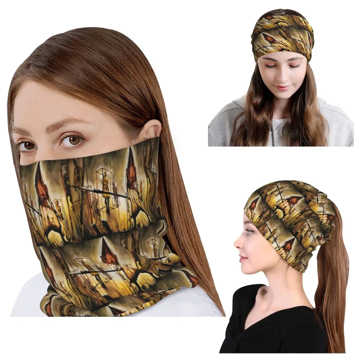 Game Silent Hill Misty Day Bandana Halstuch Wickelschal Warmer Fahrradschal Mütze für Männer Frauen Erwachsene Winter