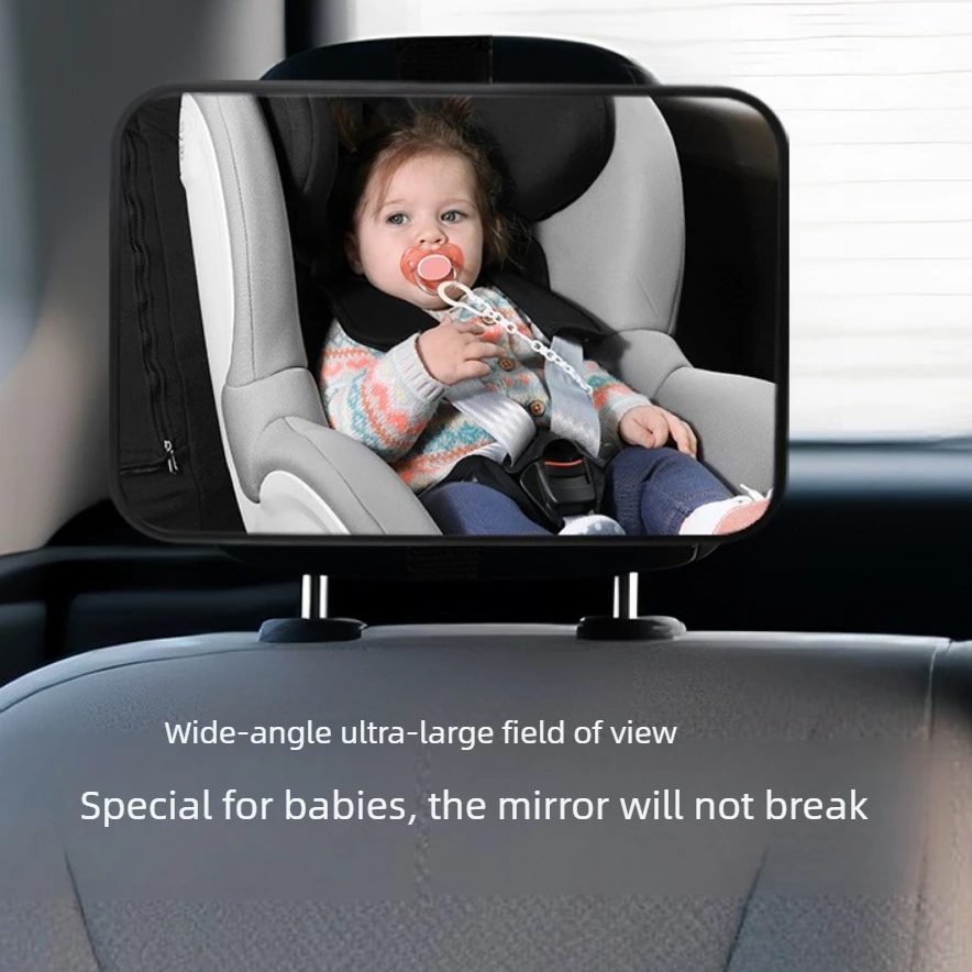 Square Car Rear Seat Baby Mirror Adjustable Wide Angle Seat Safety Rearview Observation Mirror Car Baby/Child Interior Mirror