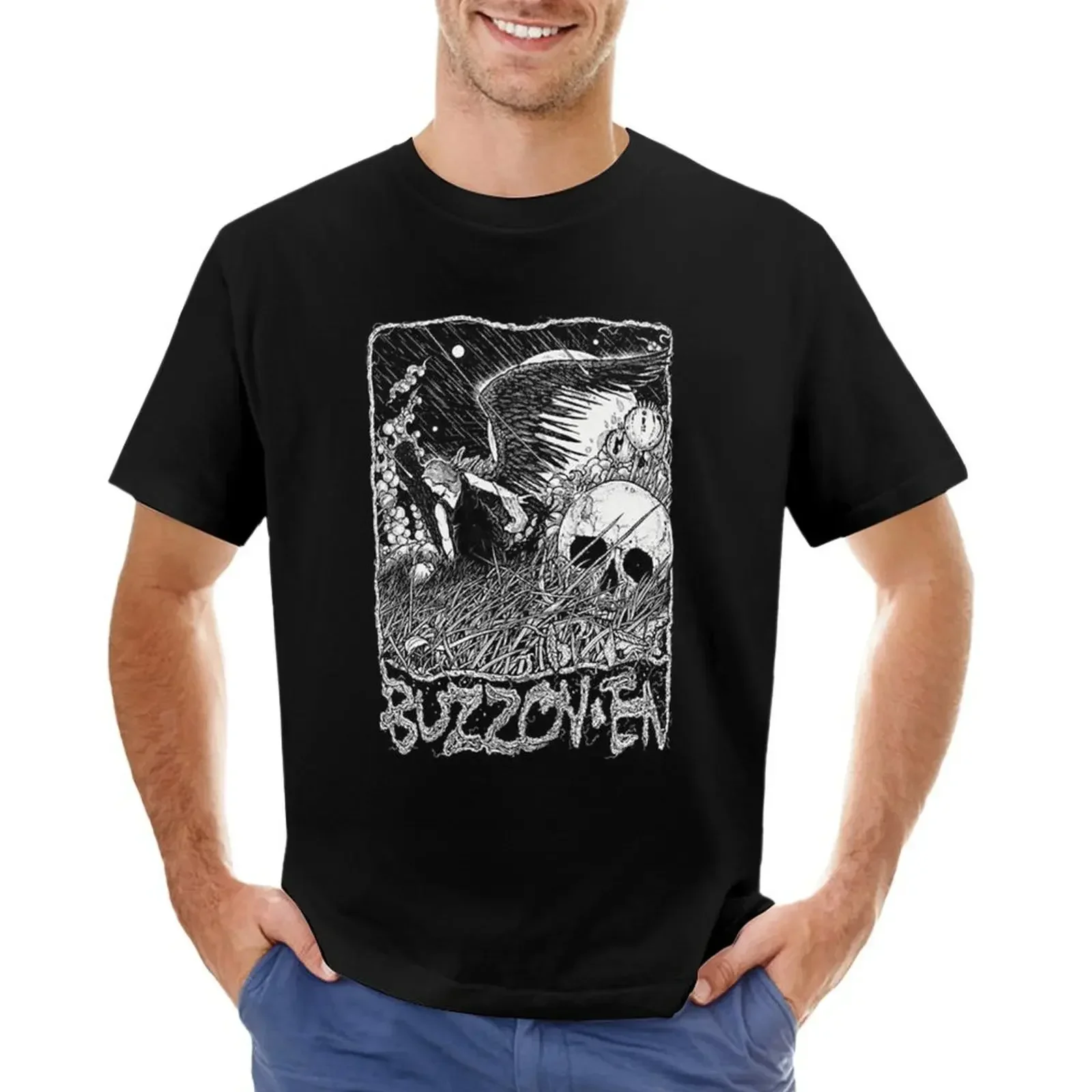 Buzzoven Apocalyptic Angel T-shirt Aesthetic clothing korean fashion mens funny t shirts