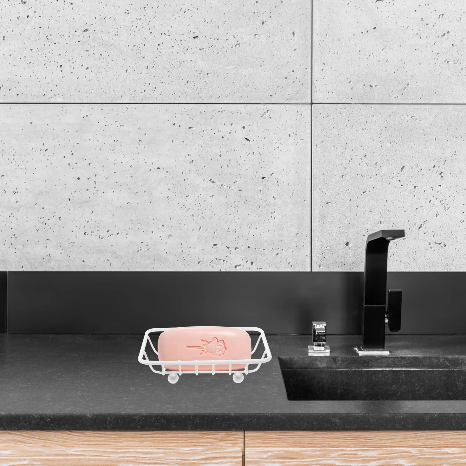 

Soap Dish Holder for Bathroom Silver Color Shower Soap Holder Drainage Wrought Iron Tissue Container Travel Kitchen Use