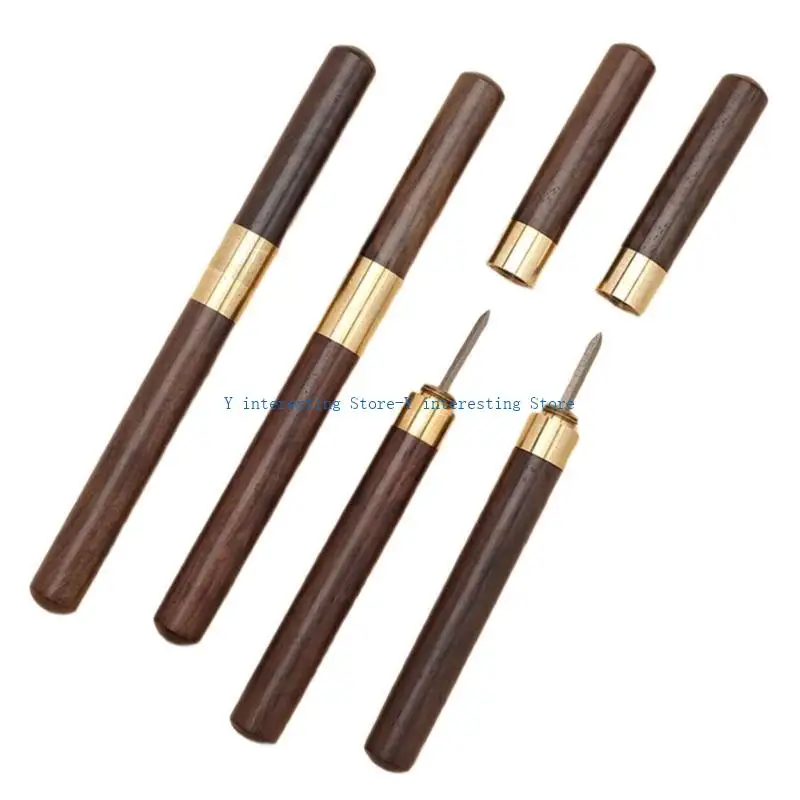 

896A Leather Hole Punching Awl Handle Leather Sewing Awl with Protective Lid For Leather Craft Punching Stitching