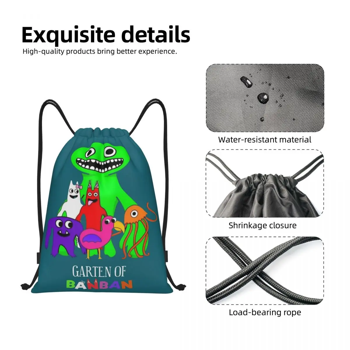 Custom Rainbows Friend Drawstring Bags Women Men Lightweight Garten Of Banban Play Game Sports Gym Storage Backpack