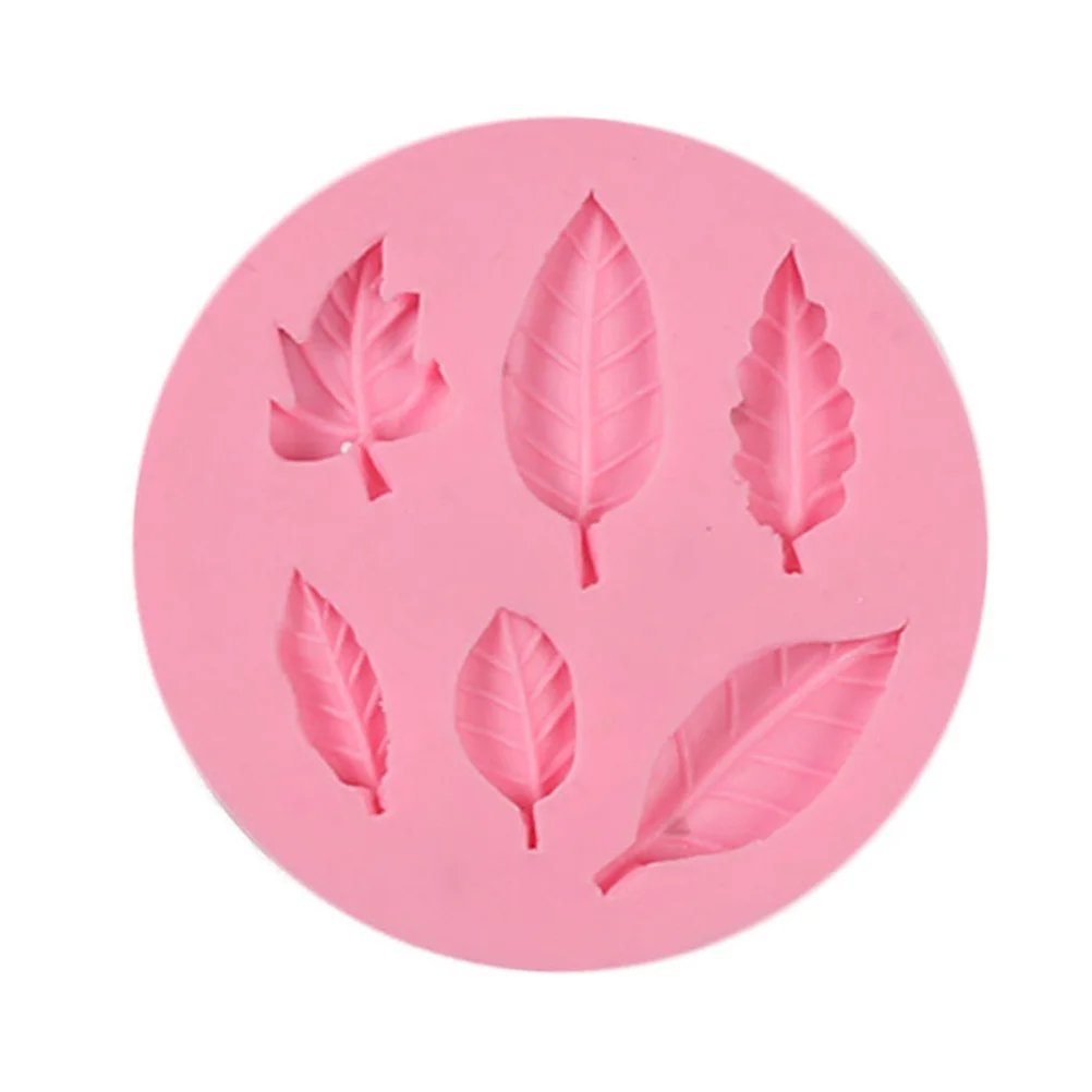 

Silicone Cake Mold Leaves Shape Pink DIY Baking Tool for Chocolate Fondant Pudding Jelly Non-Stick Eco-Friendly