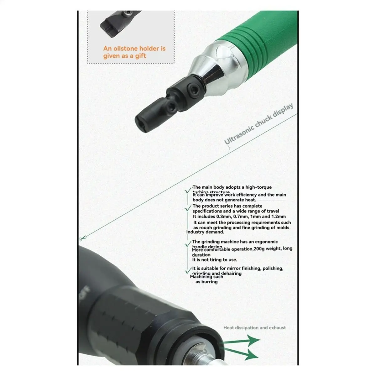 

*ESTR UTR-70 Air Turbolap Air Lapper Линейный ход 0,7 мм Пневматическая полировальная машина Ультразвуковая шлифовальная машина Пневматический напильник