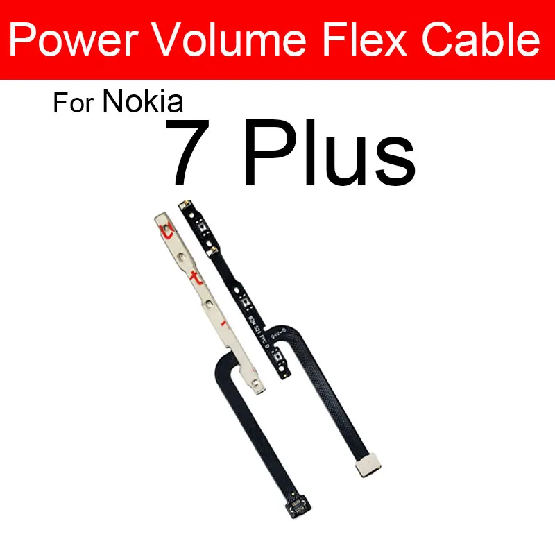 Volume&Power Side Button For Nokia 6 6.1 6.2 7 7.1 7.2 8 8.1 X7 X6 Plus 2017 2018 On/off Power Volume Control Flex Cable Parts