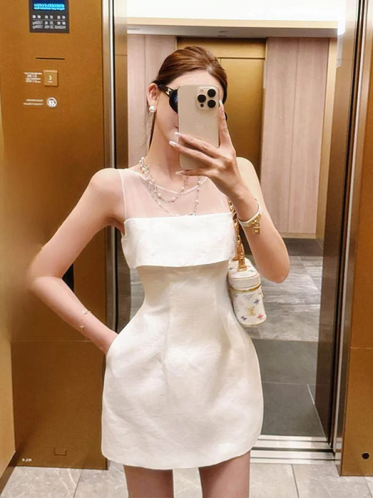 

Летнее женское платье Li Wan Jun Pure Desire с кружевными вставками, А-силуэт, для дня рождения