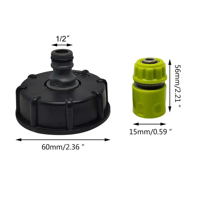 IBC Tanque Tap Adapter Jardim Mangueira Conector, Adaptador De Tubo De Água De Plástico, Acessórios De Peças De Montagem De Substituição