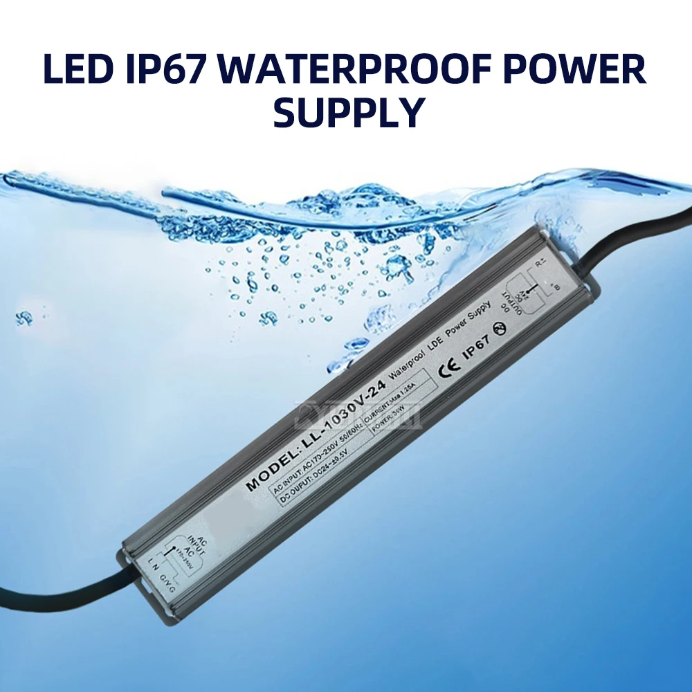 

Водонепроницаемый источник питания для светодиодов 30W12V24V, драйвер светодиодной ленты переменного тока в DCLED с полностью водонепроницаемым дизайном