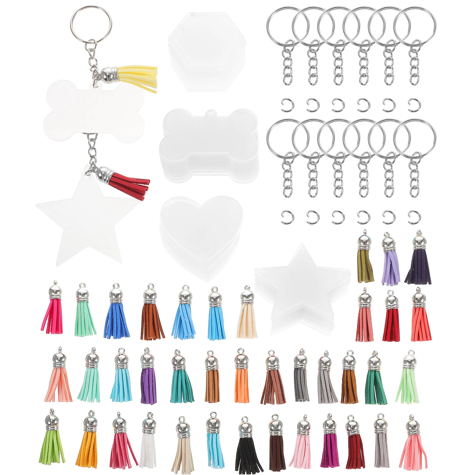 

Acrylic Keychain Blanks Sublimation DIY Double Sided Printed Heart Shaped Supplies Blank Keychains Jewelry Accessories