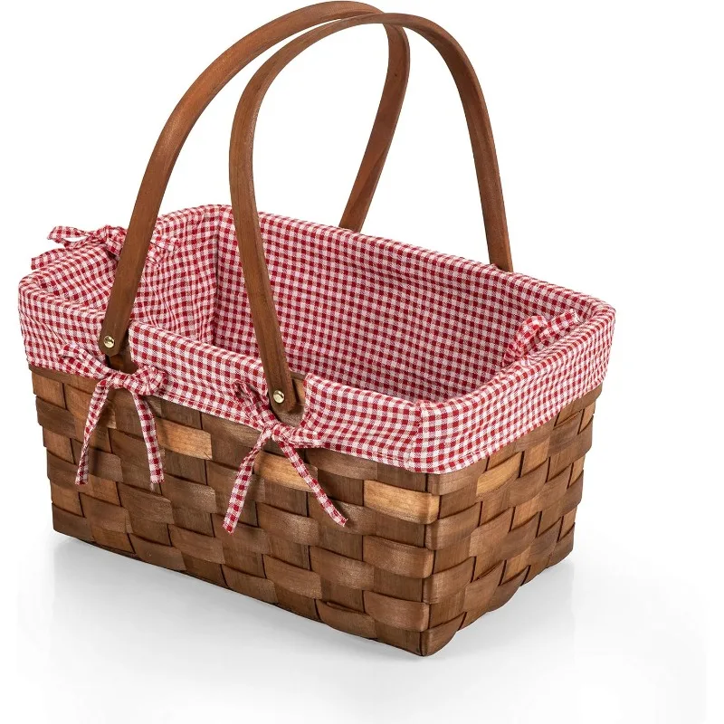 Handgewebter Picknickkorb aus Holz