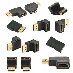 DP male to female gold-plated 90 degree elbow display high-definition video signal extension adapter displayport