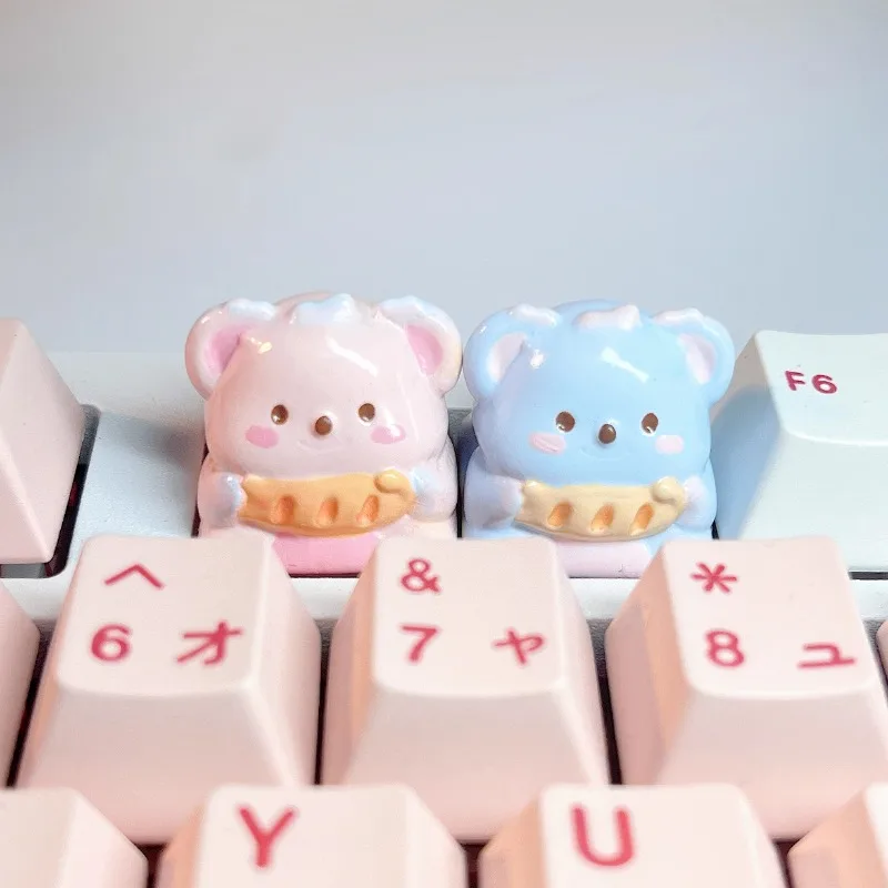 MiFuny Cute Koala Keycap Kawaii Pink Custom Resin Handmade Artisan Key Caps for Gaming Keyboard Accessories Gift Mx Swith