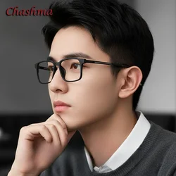 Women Eyeglass Frame Men Square TR90 Frame Titanium Temple Optical Eyewear Light Weight Anti Blue Ray Prescription Glasses
