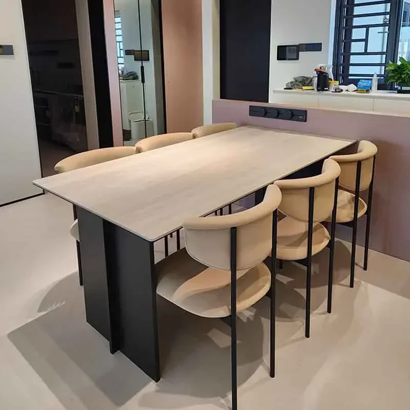 Living Room Dining Table Party Modern Floor Design Restaurant Dining Table Modern Rectangular Mesas De Jantar Home Furniture