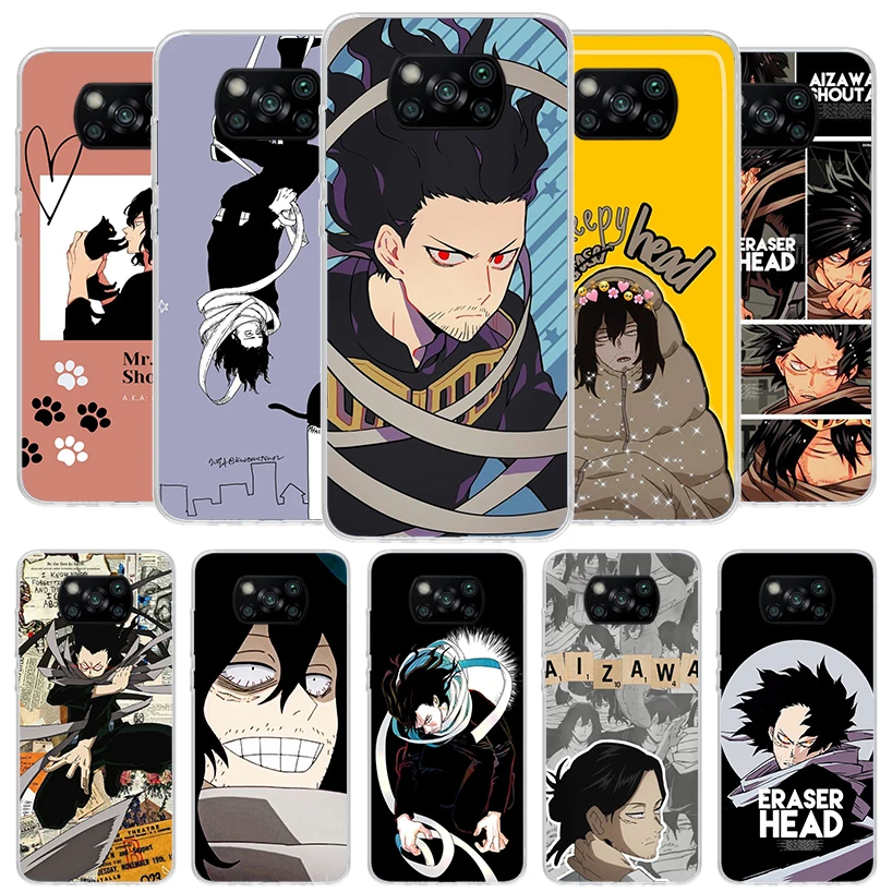 My Hero Aizawa Shouta Cover Phone Case For Xiaomi Poco X6 X5 X4 Nfc X3 Pro F6 F5 F4 Gt F3 F2 F1 M5S M4 M3 Soft Fundas Shell