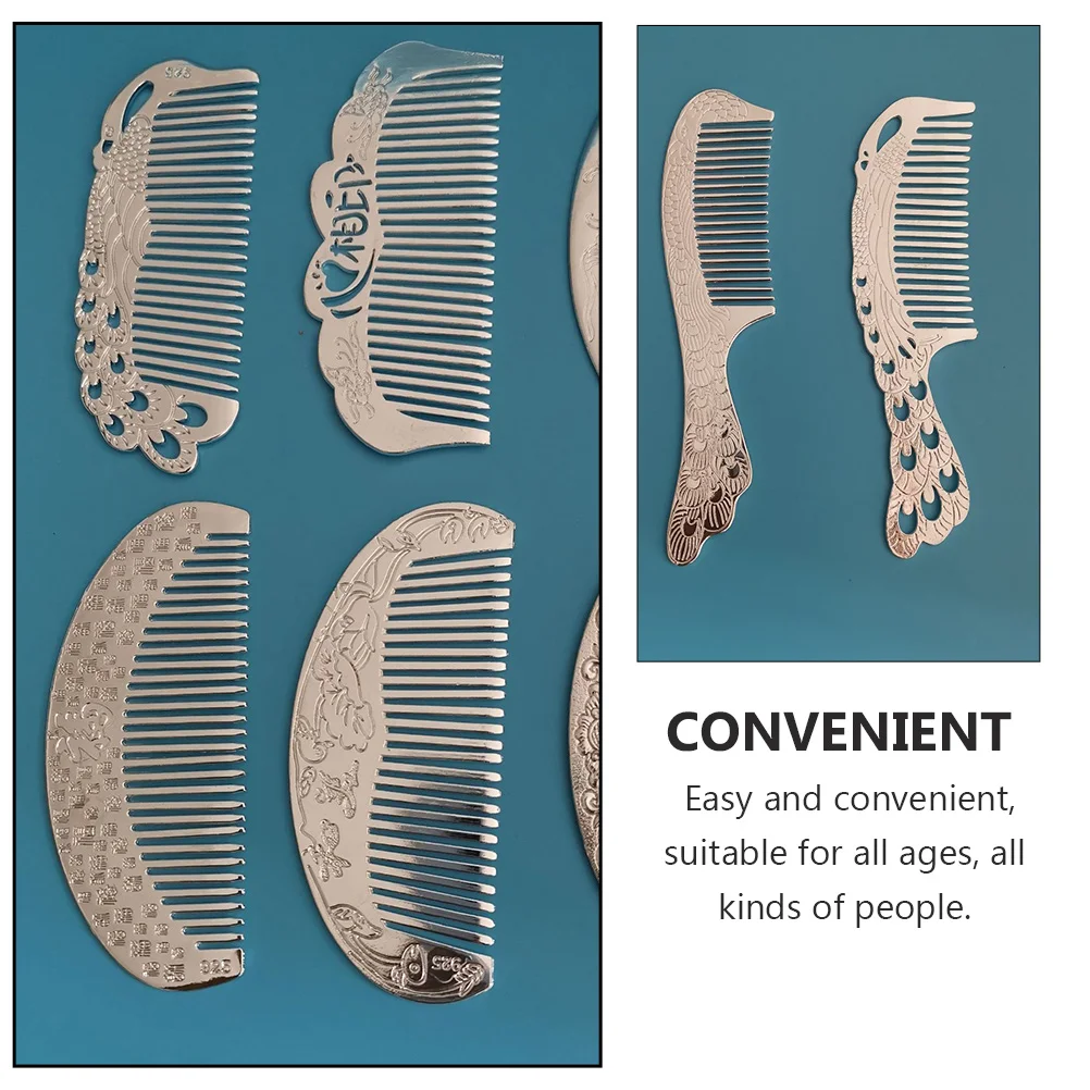 

2Pcs Silver Ion Detangle Comb Anti-static Detox Hollow-out Hair Care Copper Combs Practical Makeup Neat All Ages