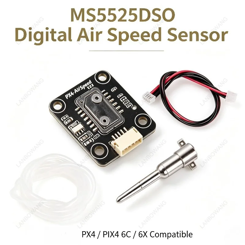 Holybro Digital Air Speed Sensor MS5525DSO, Airspeed Indicator Compatible with PX4, Pixhawk 6C 6X Flight Controller