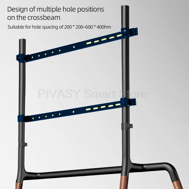 رف قائم للتلفاز حامل أرضي فني خشبي لشاشات تلفزيون 43/60/75 بوصة معززة بأربعة أرجل لمسافة الفتحات في غضون 600 × 400 مم