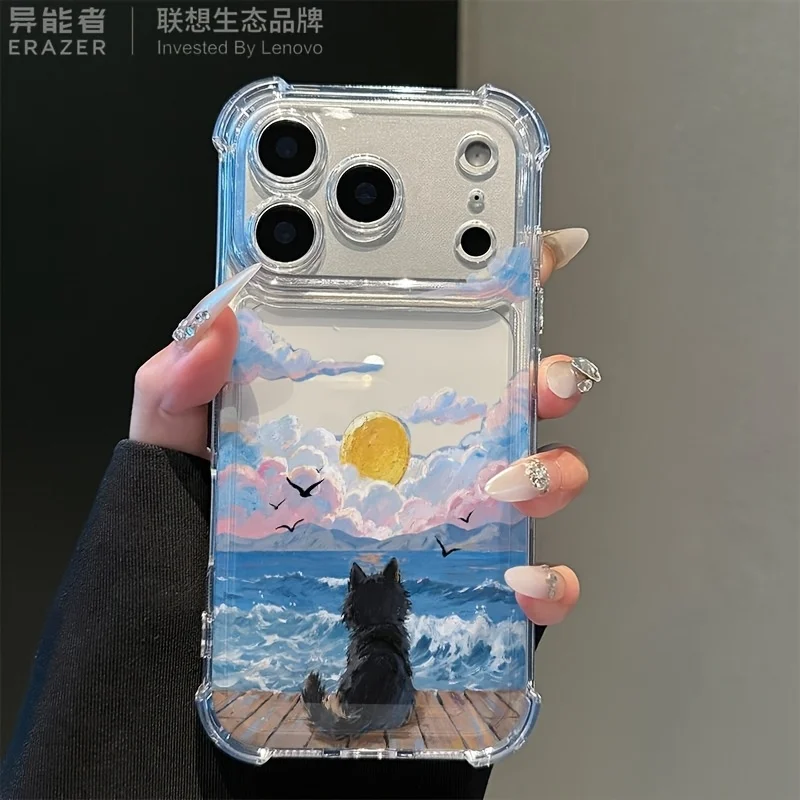 Hard Coast Catoon sun cat Phone Case For Samsung Galaxy S26 S25 S24 Plus Ultra A57 A55 A17 A27 A56 A36 A37 Transparent IMD Cover