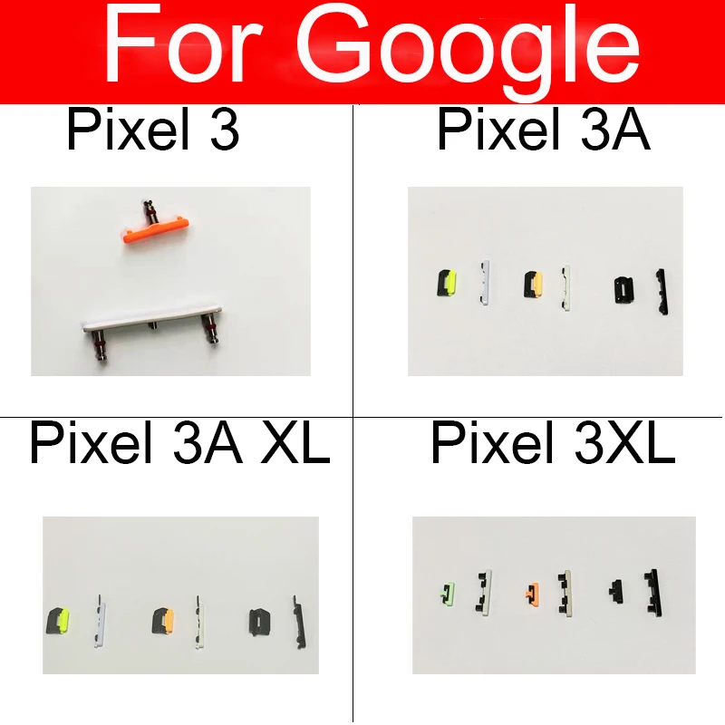 Google Pixel 3 용 전원 및 볼륨 측면 버튼 3XL 3A 3AXL 전원 볼륨 측면 키 수리 부품