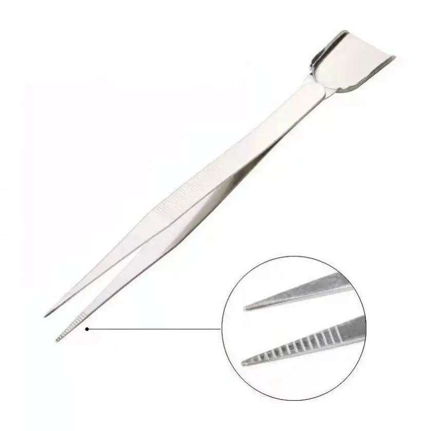 

Silver Stainless Steel Mini Tweezers for Jewelry Gemstones with Mini Shovel Beads Sorting Tools Supplies