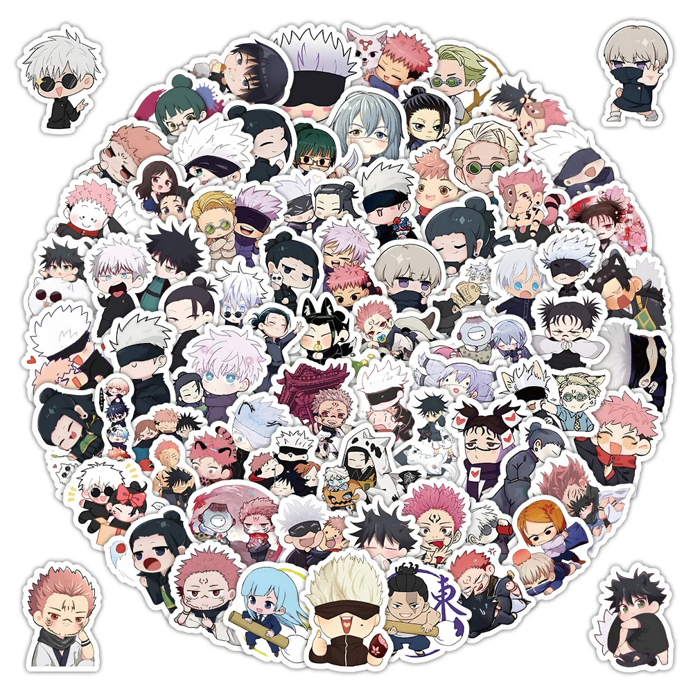 

104pcs Chibi Jujutsu Kaisen Characters Graffiti Stickers Waterproof Decals Stickers For Laptop Phone Thermos Stickers Kids Gift