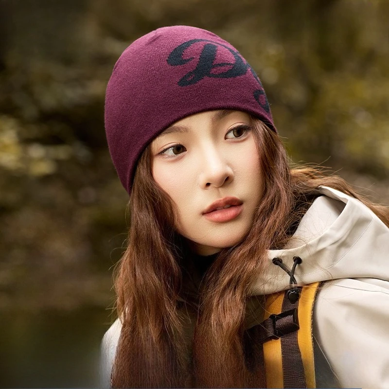 Outdoor Mountaineering Warm Knitted Hat Unisex Ear Protector Large Head Suitable for Pullover Cold Hat Casual Elastic Wool Hat