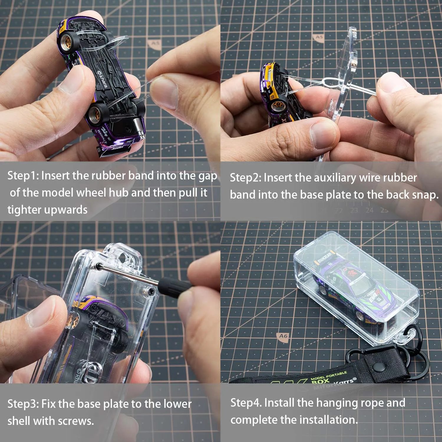 1/64 Automodell-Displaybox Modell tragbare Box kompatibel mit Hängestück, tragbare Aufbewahrungsbox und Schutzbox