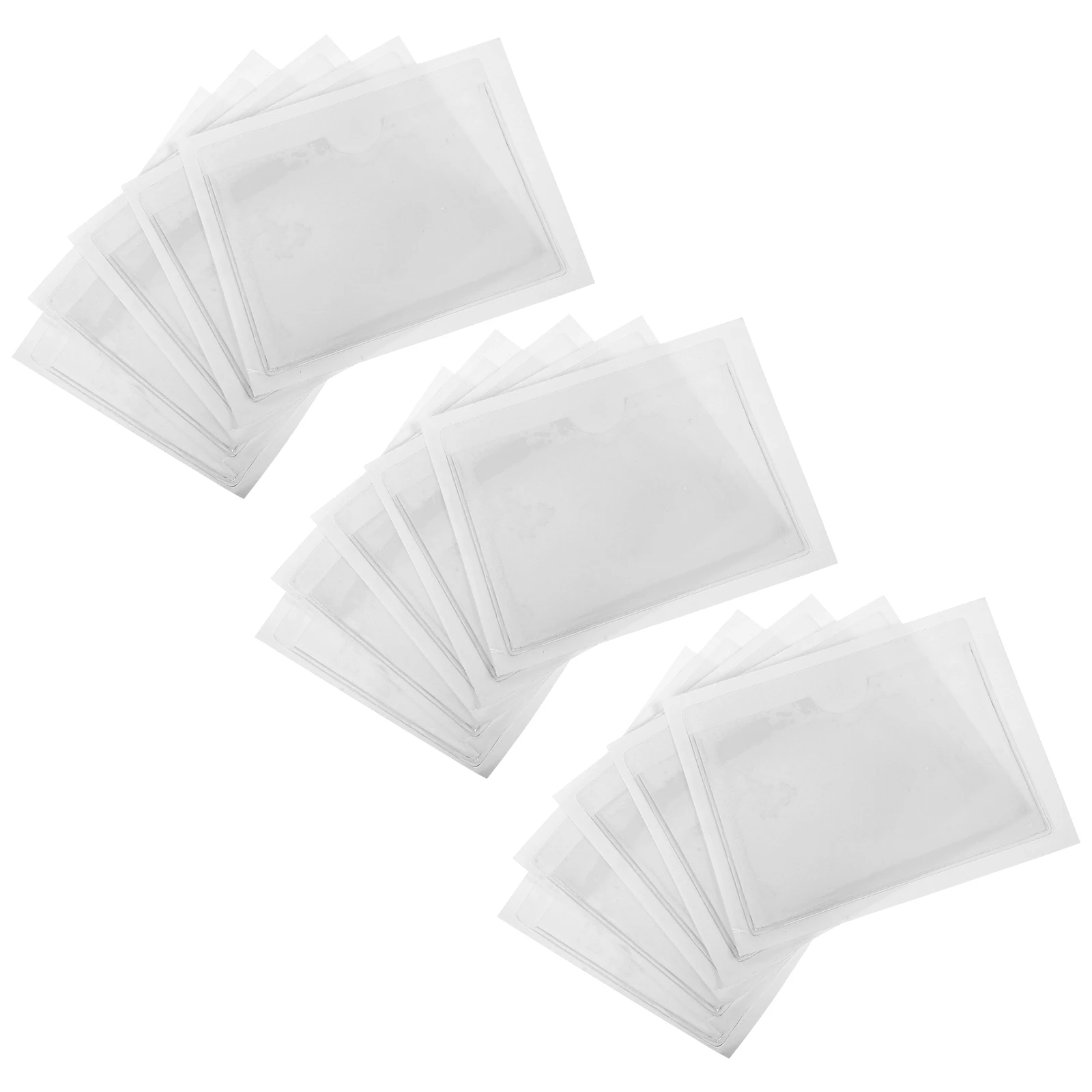 

50pcs Pvc Clear Adhesive Label Pockets Self-Adhesive Holders Transparent Index Card Organizers Sticky Label Holders For