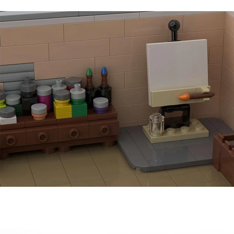 1718pcs MOC Downtown Apartments Modulared Model Building Blocks Architecture Toys Education Brick Christmas Gift Kids Birthday