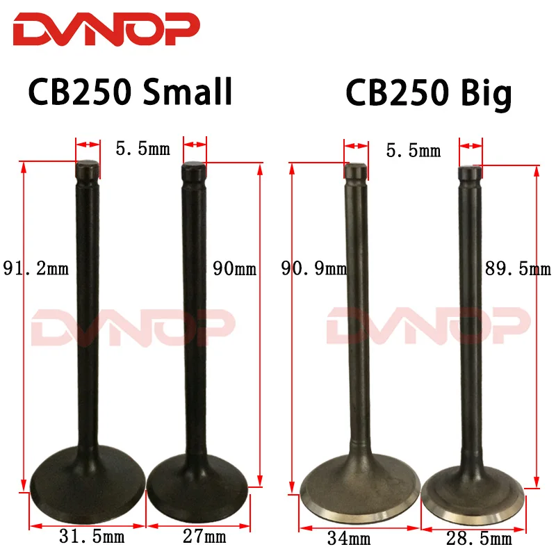 Do silnika motocyklowego Zongshen CB250 CBB250 CQR250 Zawór dolotowy wydechowy Kayo T4 Off Road Dirt Bike Części zamienne do silnika