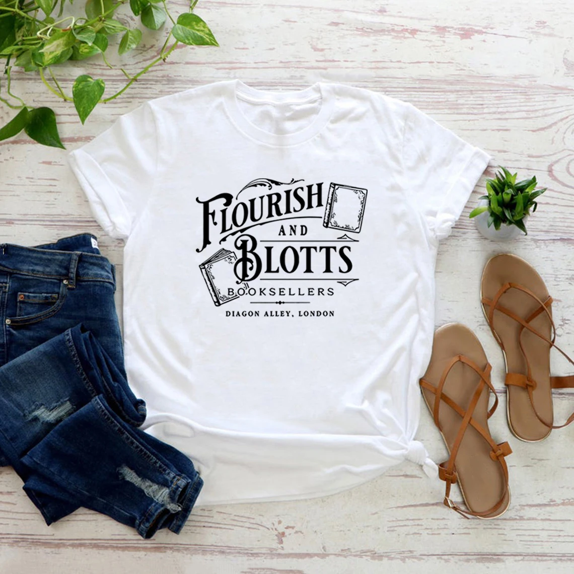 Wizard Book Shop T-Shirt Book Nerd Shirt HP Bookish Gift Magical School Tshirt Women Clothing Universal Trip T Shirt Vintage Tee