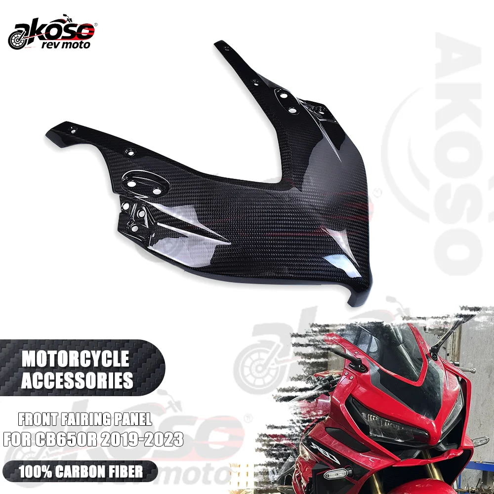 

Front Fairing Panel Plate Kit For Honda CB650R 2019-2023 Motorcycle Accessories Real Carbon Fiber Front Cowling Parts Supplies