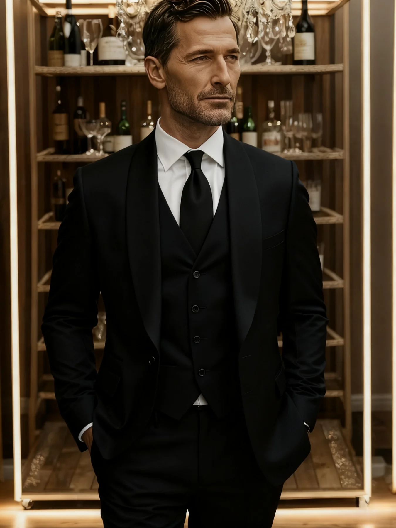 

Деловой костюм: Мужской комплект из 3 предметов - Вечная классика для торжественных мероприятий и роскошных банкетов