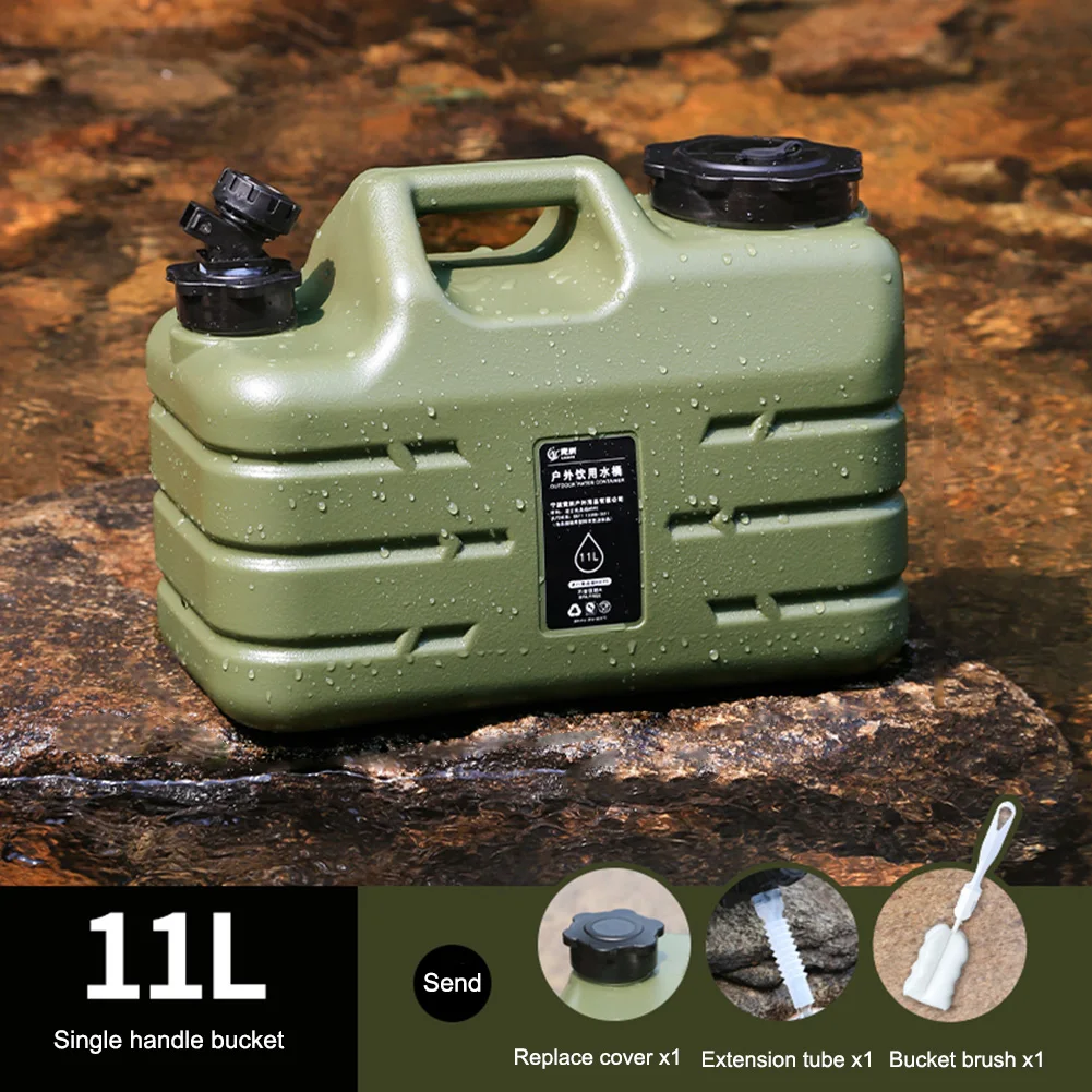 11L Outdoor Water Bin Large Capacity Portable Camp Water Bag with Detachable Faucet No Leakage for Camping Fishing Picnic Hiking