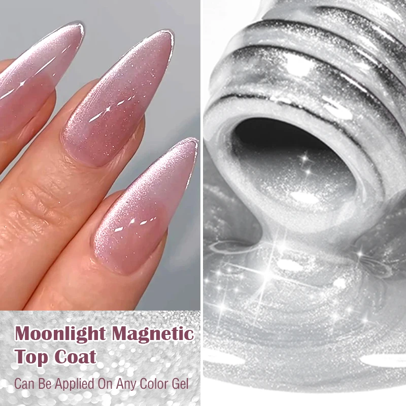 7ML Maanlicht Magnetische Top Coat 2 In 1 Kat Magnetische Gel Nagellak Semi Permanente Functie Top Coat voor Nail Art Gel Vernis