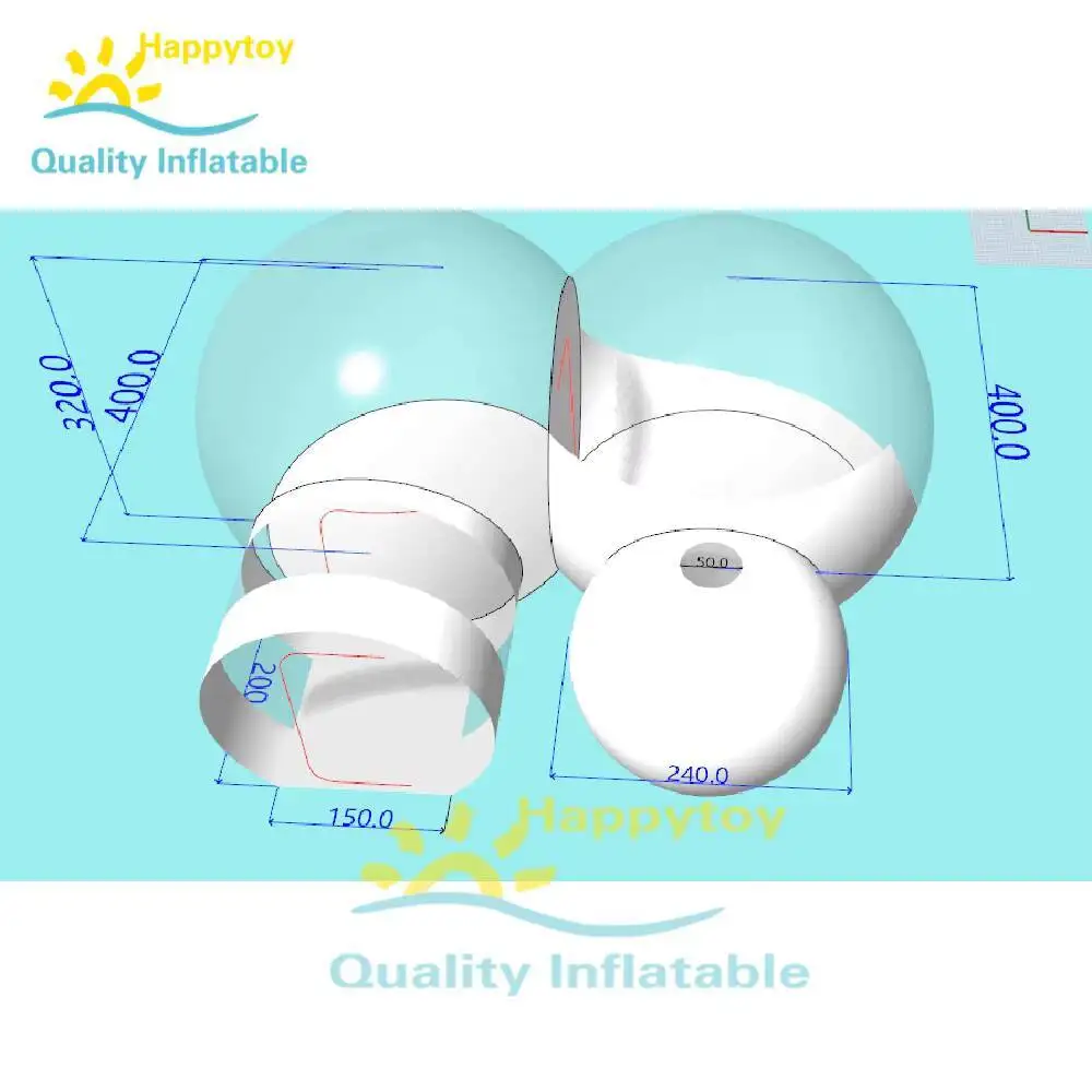 Venta de fábrica, tienda de burbujas transparente inflable iglú para exteriores, cúpulas geodésicas inflables, inflable con soporte inflable