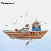 Microworld 3D Metal Puzzle Toys Mechanical Ship Boats Model Kits DIY Warship Jigsaw Educational Toy For Children Christmas Gifts