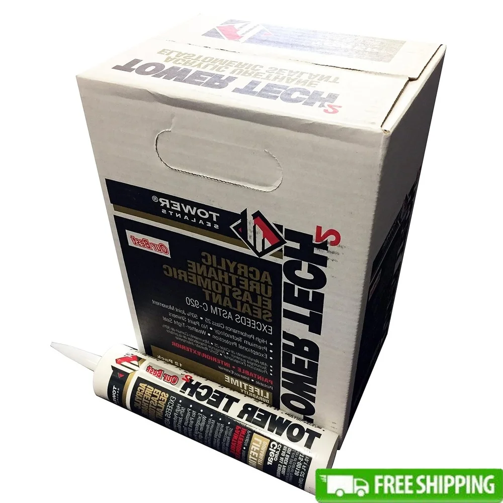 

Acrylic Urethane Sealant Clear Gun-Grade Water Resistant Fills Gaps 10.1oz Pack of 12 High Performance UV Resistant Sealant