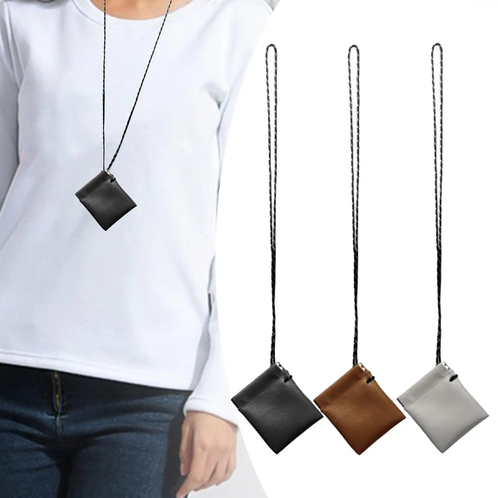 

Подвесной чехол на шею, карман для хранения наушников, портативная коробка из искусственной кожи, чехол для наушников, органайзер для хранения гарнитуры для рыбалки, кемпинга