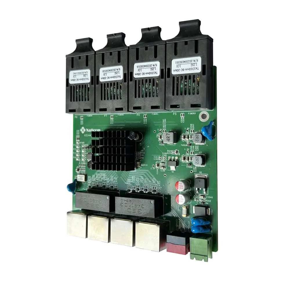 Xallcom 8 Port Unmanaged Mining Intrinsic Safety Ethernet Switch PCB Board RJ45 Console Port Connector Device Stock Available